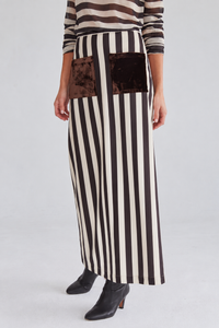 Falda Claudia rayas negro-beis