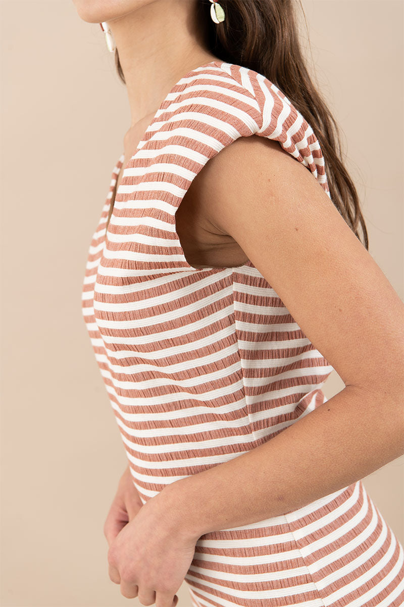Marta Red Brick Stripes