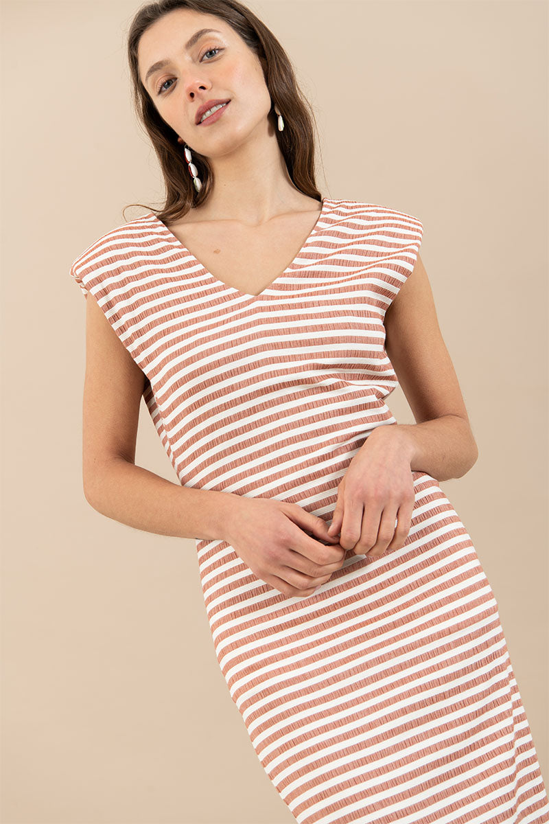 Marta Red Brick Stripes