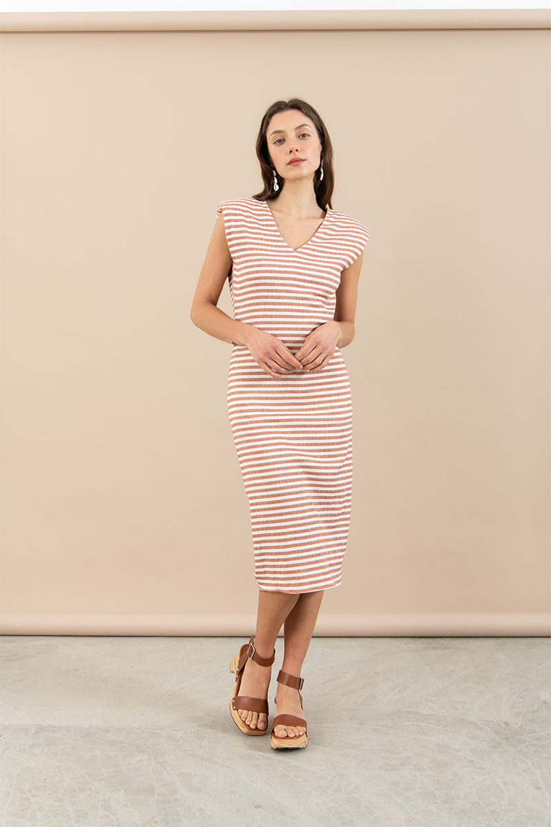 Marta Red Brick Stripes