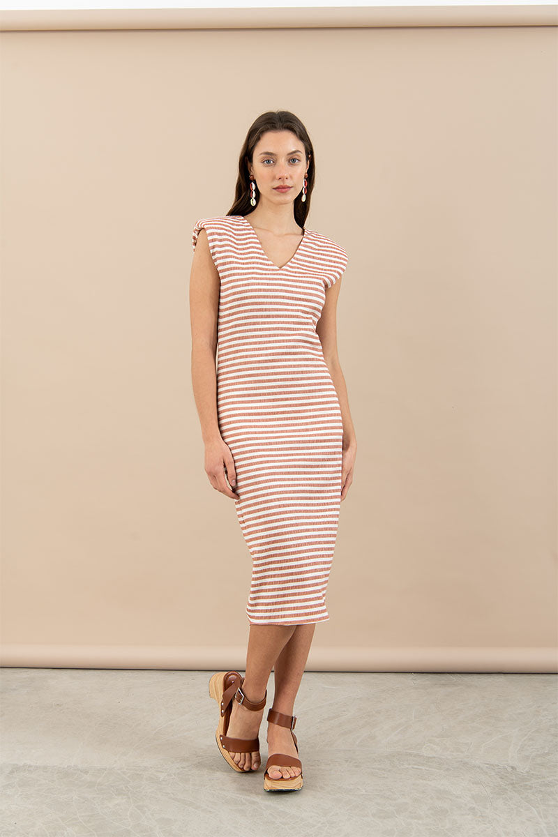 Marta Red Brick Stripes