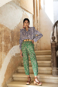 Camisa Marieta Flores Azules
