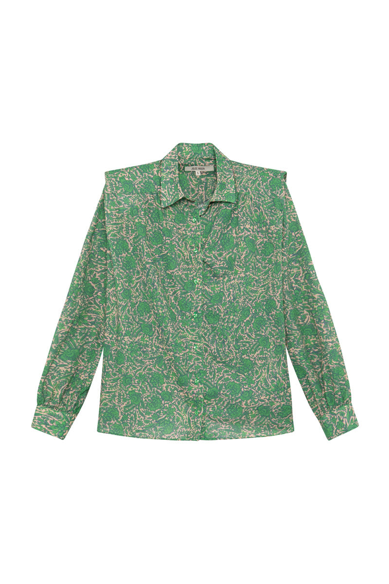 Camisa Marieta Flores Verdes