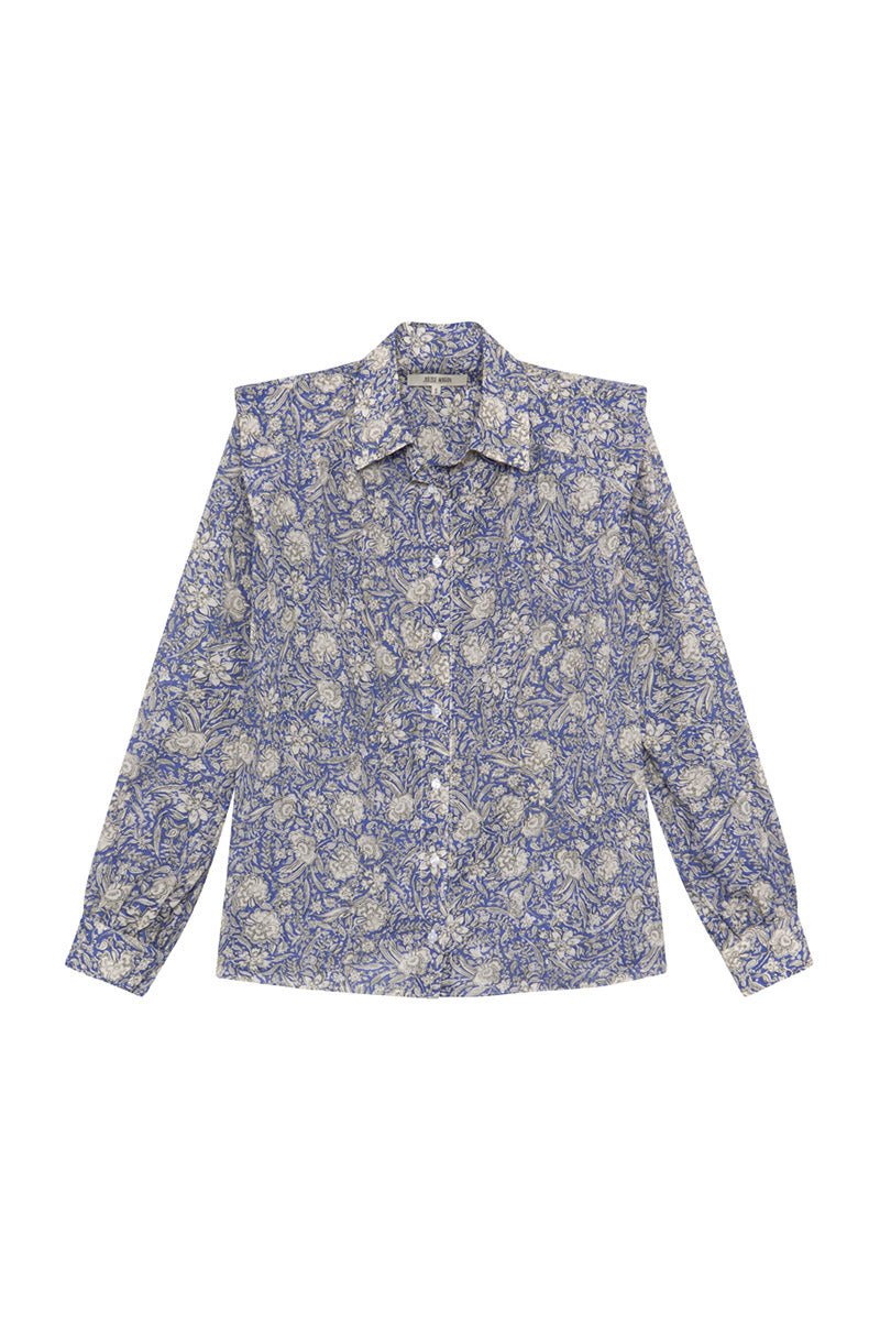 Camisa Marieta Flores Azules