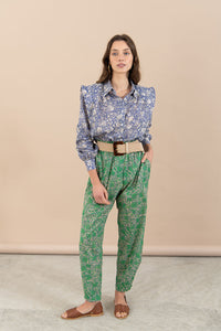 Camisa Marieta Flores Azules